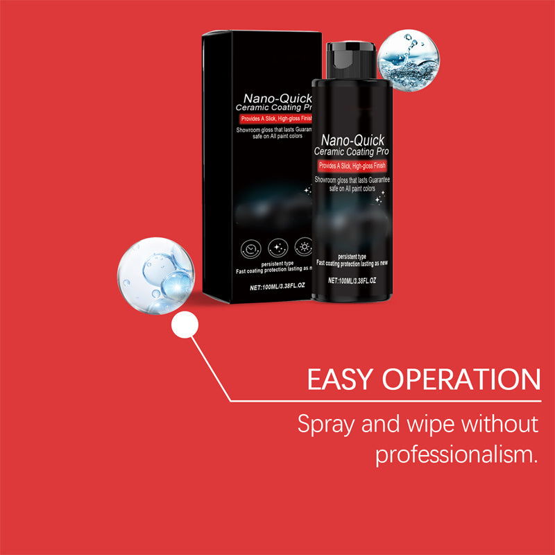 2 achetés, 1 offert : spray lustrant nano-céramique hydrophobe, haute brillance, protection longue durée, sans trace.