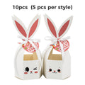 10 boîtes à friandises Lapin de Pâques avec rubans et étiquettes