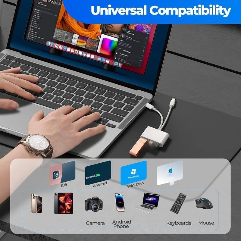 Lecteur de carte mémoire USB-C 3-en-1