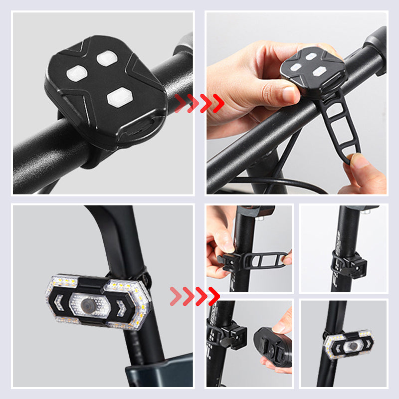 Feu arrière de clignotant de vélo commandé sans fil