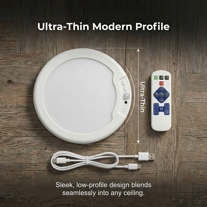DE RDUCTION Plafonnier LED intelligent à détecteur de mouvement, rechargeable et télécommandé