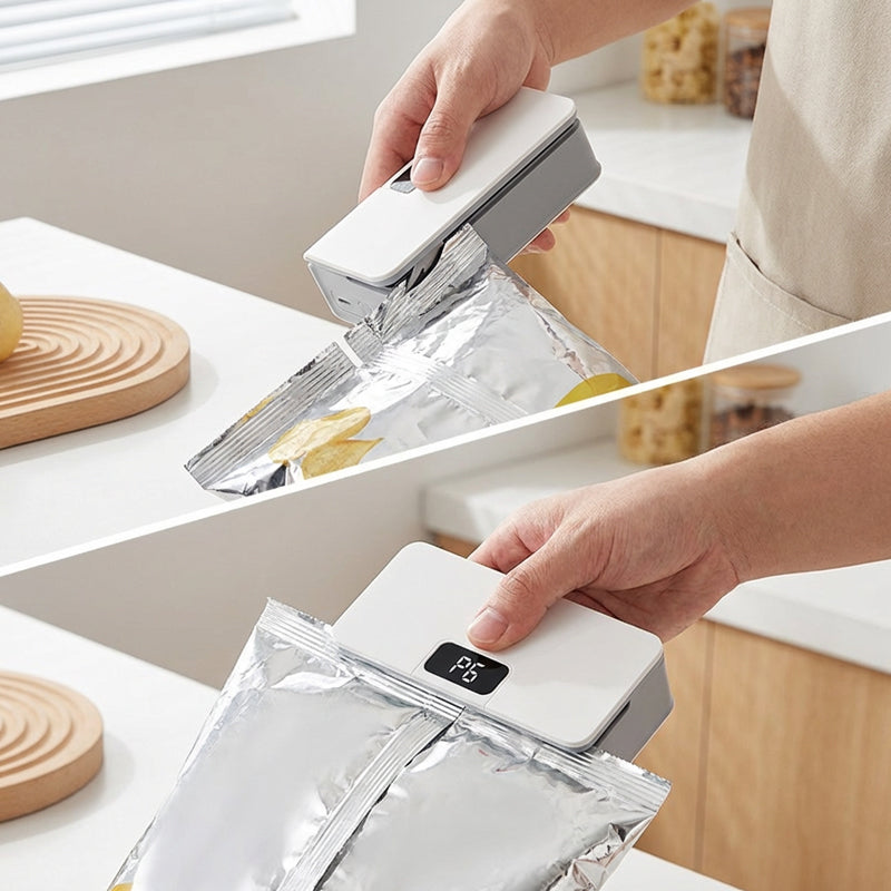 ON THE 2-IN-1 Mini Bag Sealer: USB-C Rechargeable, 6 Heat Settings & Built-in Cutter Blade