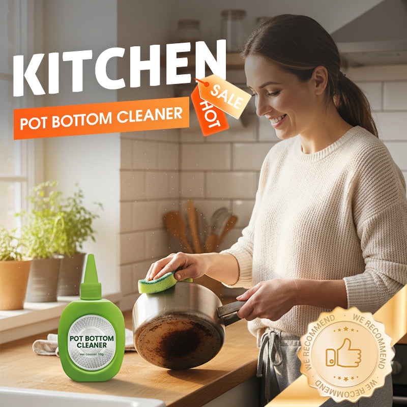 Stain and soil remover for pot bottoms