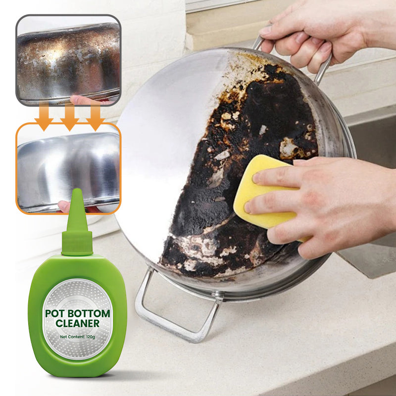 Stain and soil remover for pot bottoms