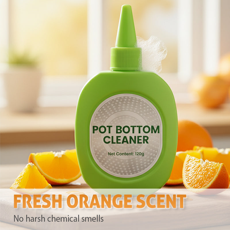 Stain and soil remover for pot bottoms