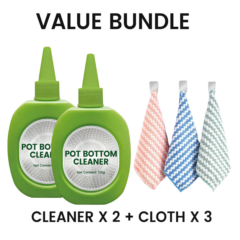 Stain and soil remover for pot bottoms