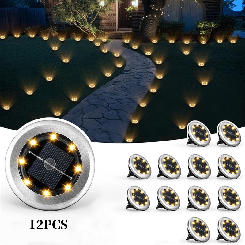 Lot de lampadaires solaires extérieurs, autonomie 8-10 h, installation sans fil (2-14 pièces, noir)