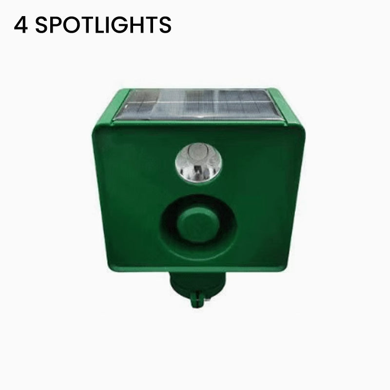 Alarme sonore répulsive à énergie solaire pour animaux avec lumières clignotantes brillantes