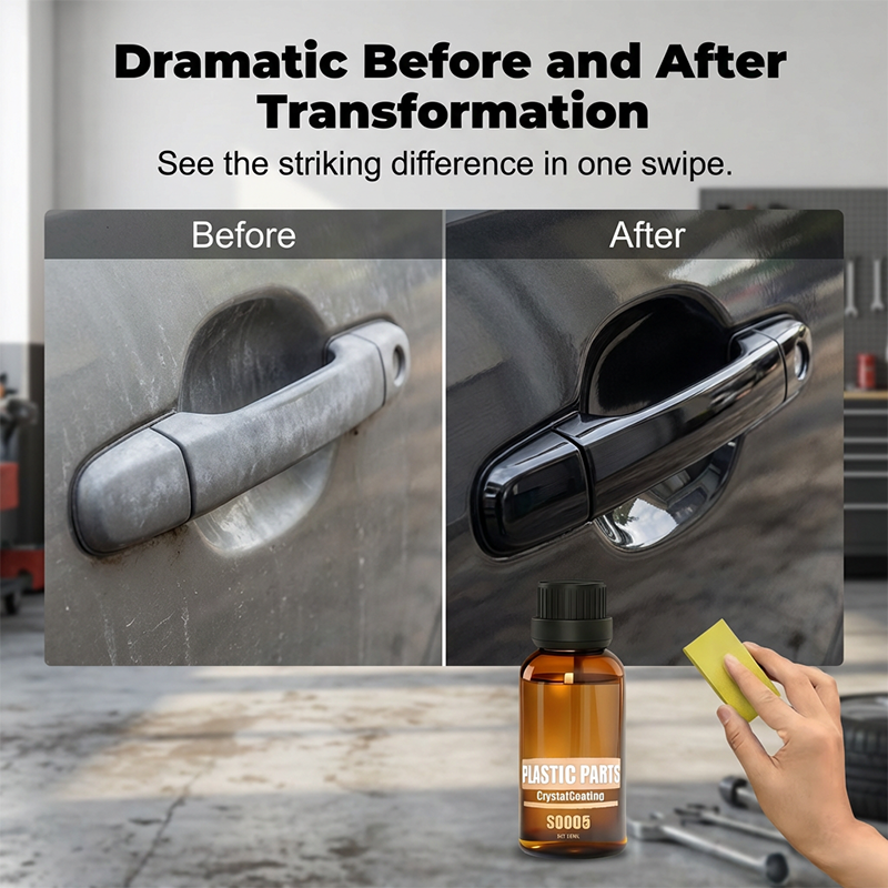 Produit de restauration pour revêtements en cristal des pièces en plastique de voiture