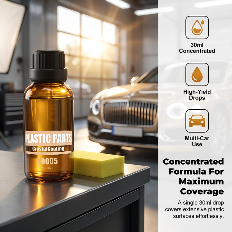 Produit de restauration pour revêtements en cristal des pièces en plastique de voiture