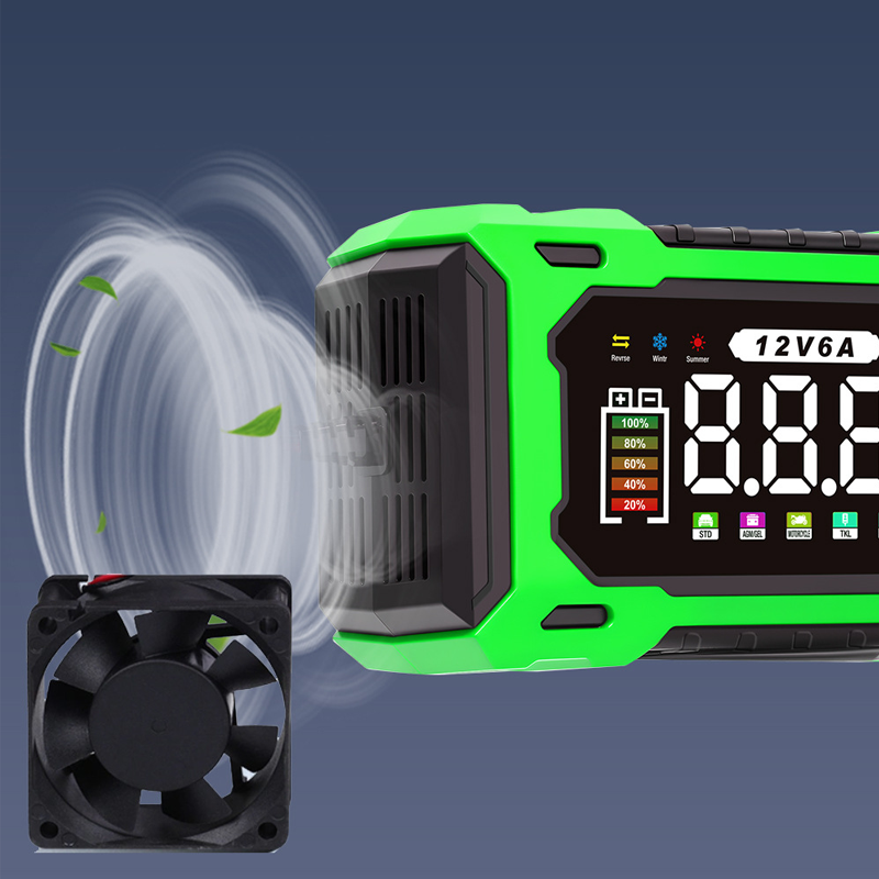 Chargeur de batterie de voiture intelligent 12V 6A avec réparation d'impulsions, écran LCD, sécurité maximale