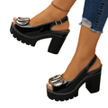 RÉDUCTION Sandales élégantes à bout ouvert et talon boucles Raffinées, confortables et parfaites pour toutes les occasions