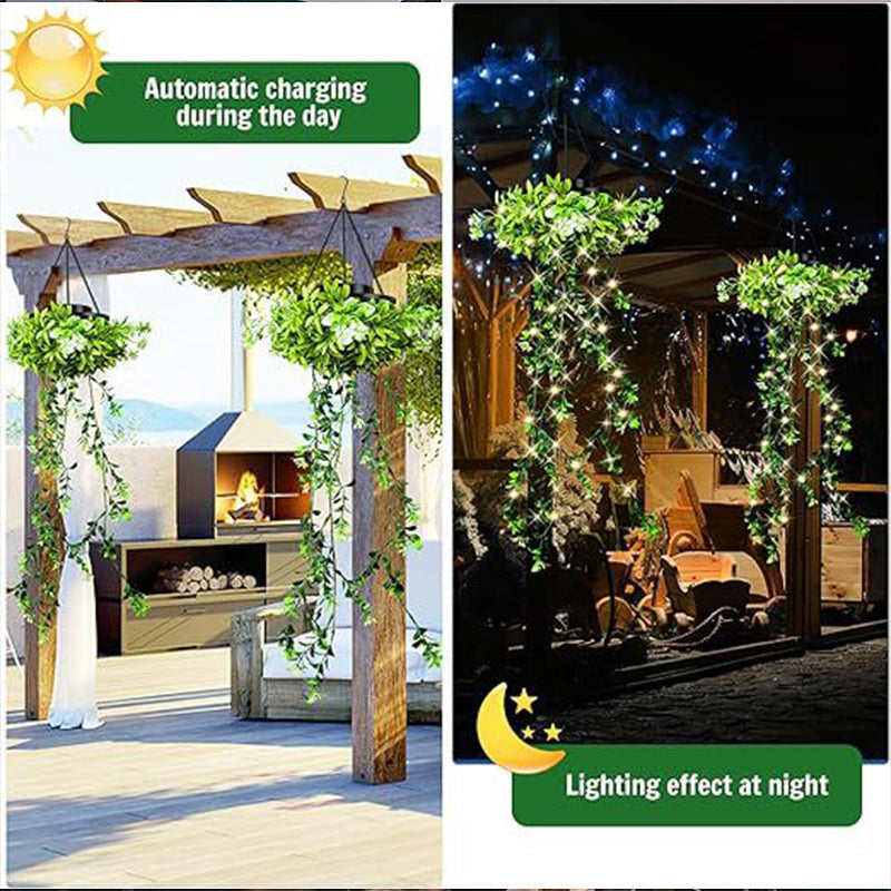 DE RDUCTION Suspension solaire en herbe de Milan, éclairage d'ambiance autonome et décoration extérieure. Naturelle, sans câble et parfaite pour jardin, balcon ou terrasse.