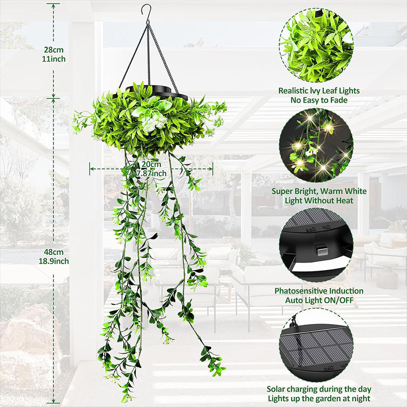 DE RDUCTION Suspension solaire en herbe de Milan, éclairage d'ambiance autonome et décoration extérieure. Naturelle, sans câble et parfaite pour jardin, balcon ou terrasse.