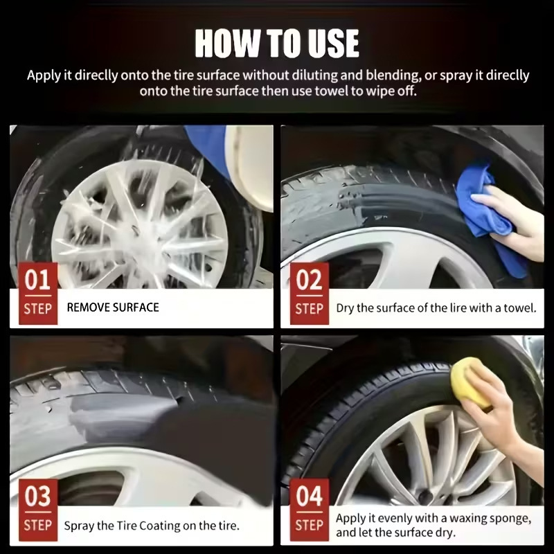 ON BLACK PASTE TIRES Instantly Blackens, Durable UV Protection & Easy to Apply