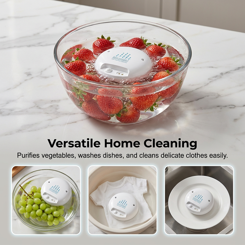 Portable USB rechargeable ultrasonic fruit and vegetable washer, ideal for cleaning fruits and vegetables, at home or when traveling