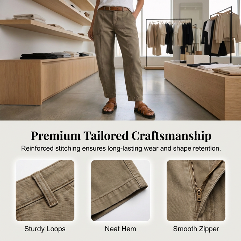Pantalon utilitaire fuselé taille haute pour femme en réduction