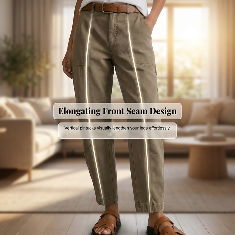 Pantalon utilitaire fuselé taille haute pour femme en réduction