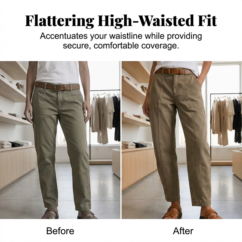 Pantalon utilitaire fuselé taille haute pour femme en réduction