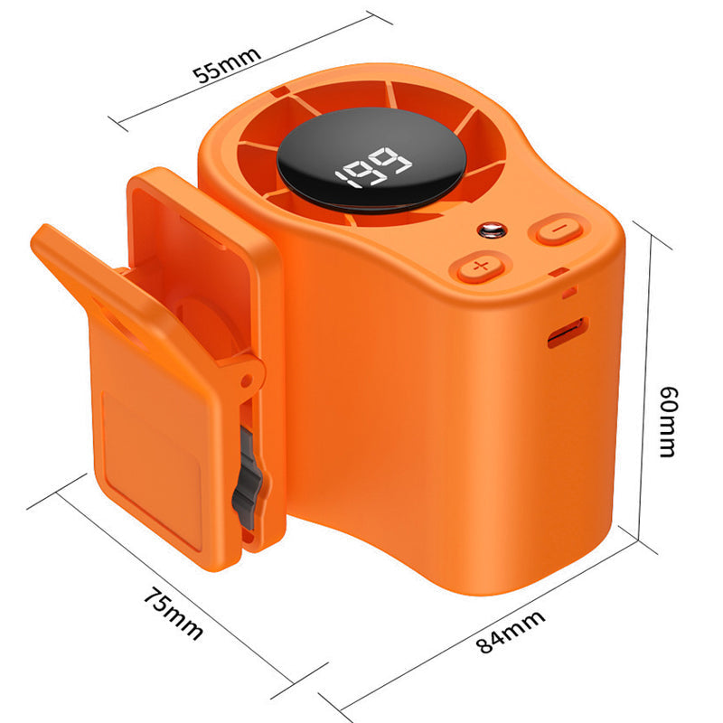 USB Hands-Free Personal Fan for Car Vent or Desk, LED Display, Silent (<36dB), 2000/4000mAh Battery, 3 Colors