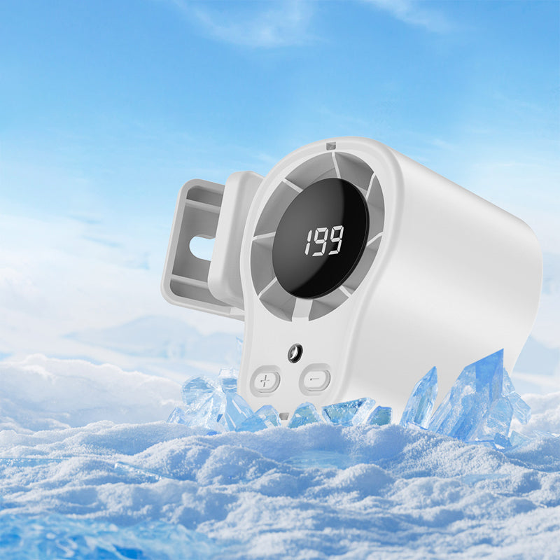 USB Hands-Free Personal Fan for Car Vent or Desk, LED Display, Silent (<36dB), 2000/4000mAh Battery, 3 Colors