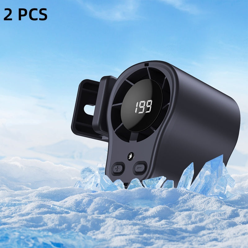 USB Hands-Free Personal Fan for Car Vent or Desk, LED Display, Silent (<36dB), 2000/4000mAh Battery, 3 Colors