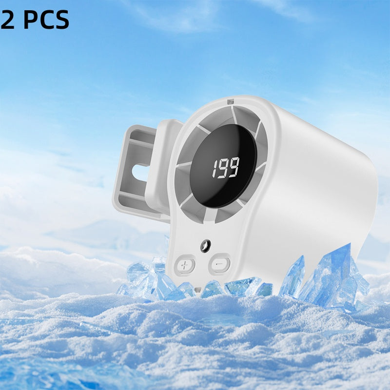 USB Hands-Free Personal Fan for Car Vent or Desk, LED Display, Silent (<36dB), 2000/4000mAh Battery, 3 Colors
