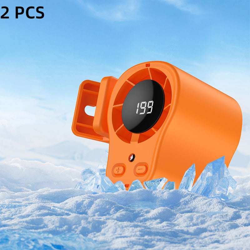 USB Hands-Free Personal Fan for Car Vent or Desk, LED Display, Silent (<36dB), 2000/4000mAh Battery, 3 Colors