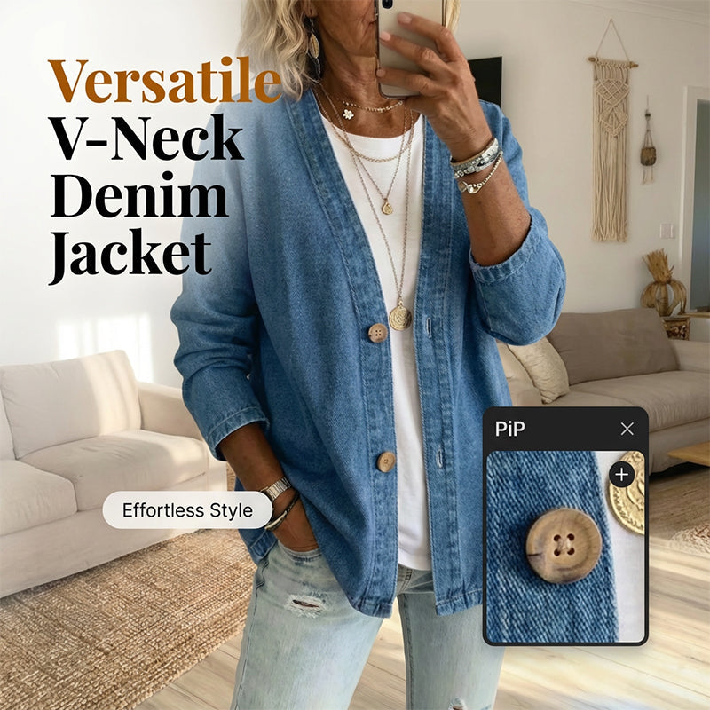 Veste en jean classique à boutons pour femme