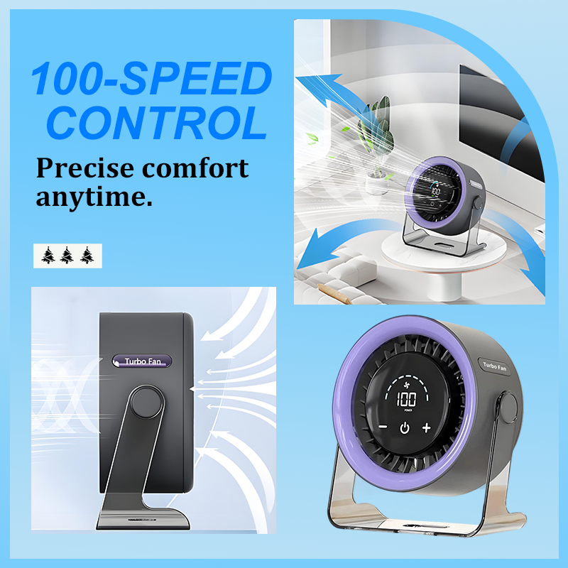 EN RÉDUCTION Ventilateur de table ultra-compact 100 vitesses, tient dans la main, Offre limitée