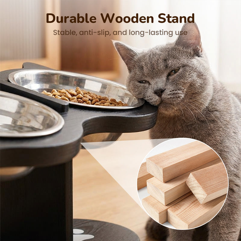 Elevated Non-Slip Pet Feeder with 3 Bowls | Spinal Protection with Non-Slip Base