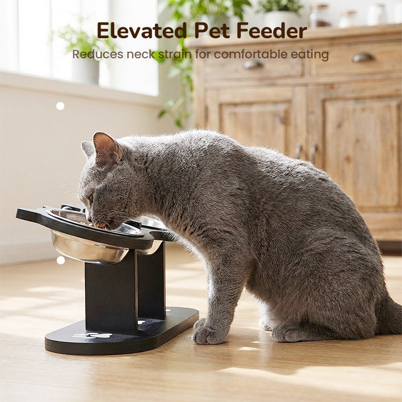 Elevated Non-Slip Pet Feeder with 3 Bowls | Spinal Protection with Non-Slip Base