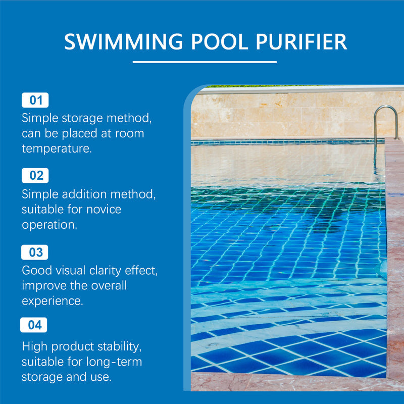 Liquide purifiant pour piscine : une eau d'une clarté cristalline, sans effort. Finis les eaux vertes et les produits agressifs : retrouvez une baignade saine et naturelle à chaque instant.