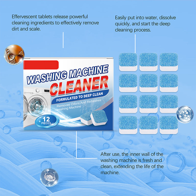 DE RDUCTION Powerful Washing Machine Cleaner Tablets - Pack of 12