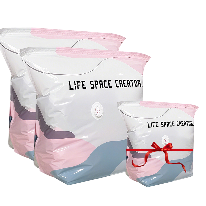 Vacuum Storage Bags (Pump-Free) — Just press and seal, no pump needed. Saves 80% space, keeps clothes dry and dust-free. Perfect for bulky bedding and off-season gear.