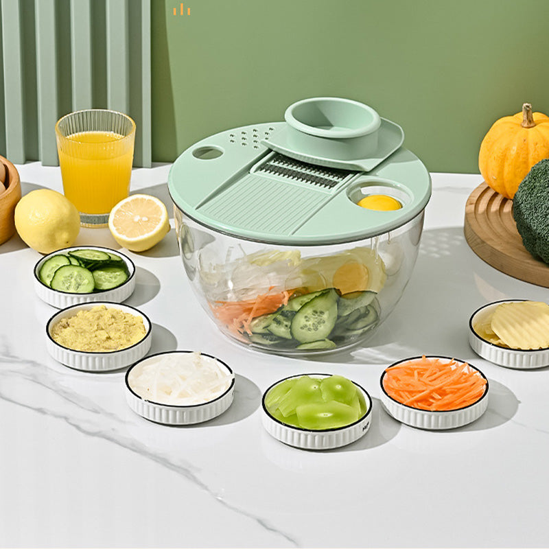 Réduction Essoreuse à salade et coupe-légumes multifonction 9-en-1 grande capacité