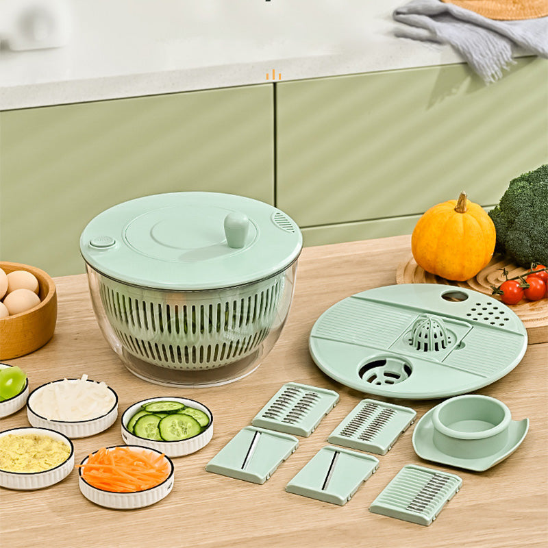 Réduction Essoreuse à salade et coupe-légumes multifonction 9-en-1 grande capacité