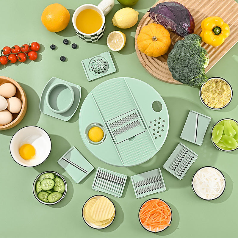 Réduction Essoreuse à salade et coupe-légumes multifonction 9-en-1 grande capacité
