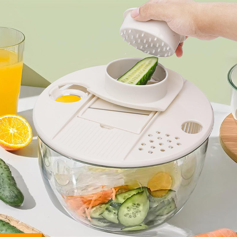 Réduction Essoreuse à salade et coupe-légumes multifonction 9-en-1 grande capacité