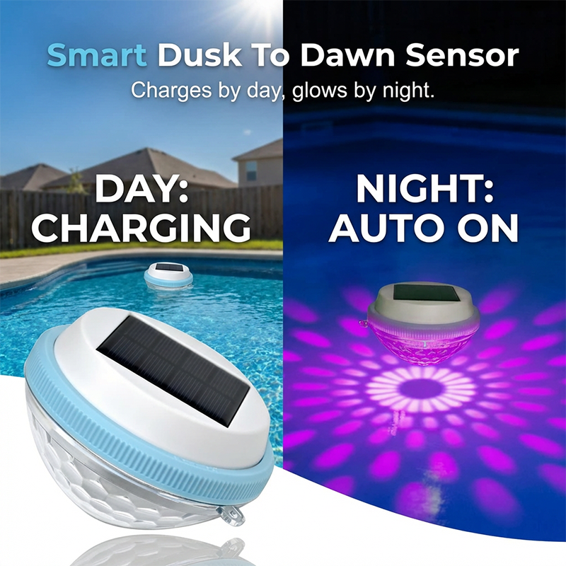 Lampe LED solaire flottante pour piscine