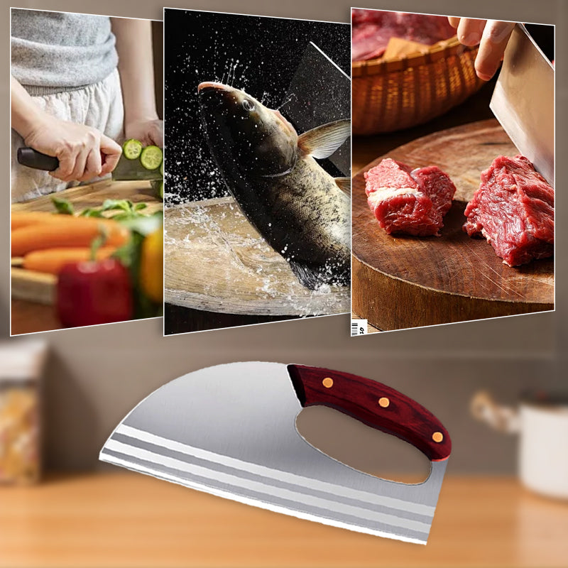Couteau de cuisine ergonomique Conçu pour une prise en main vers l'avant, il permet de couper facilement les légumes et la viande. Un cadeau bien pensé pour les cuisiniers amateurs.