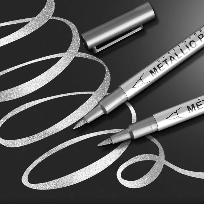Marqueurs métalliques imperméables à séchage rapide