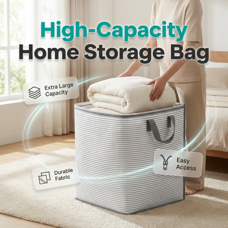 Large foldable storage bag with handles