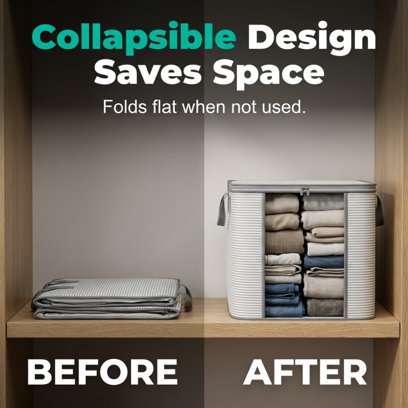 Large foldable storage bag with handles