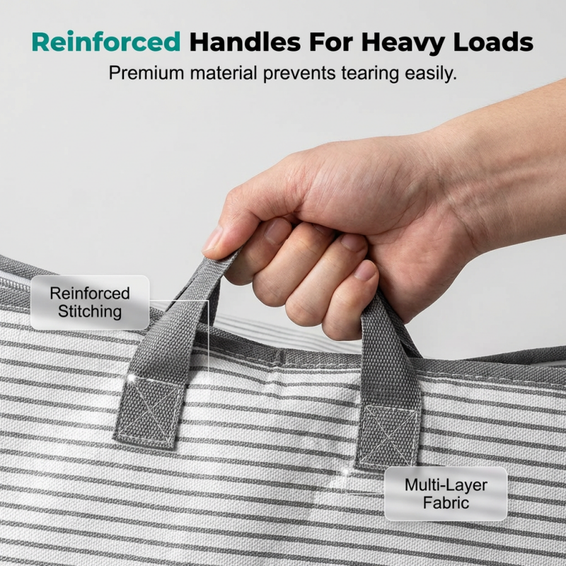 Large foldable storage bag with handles
