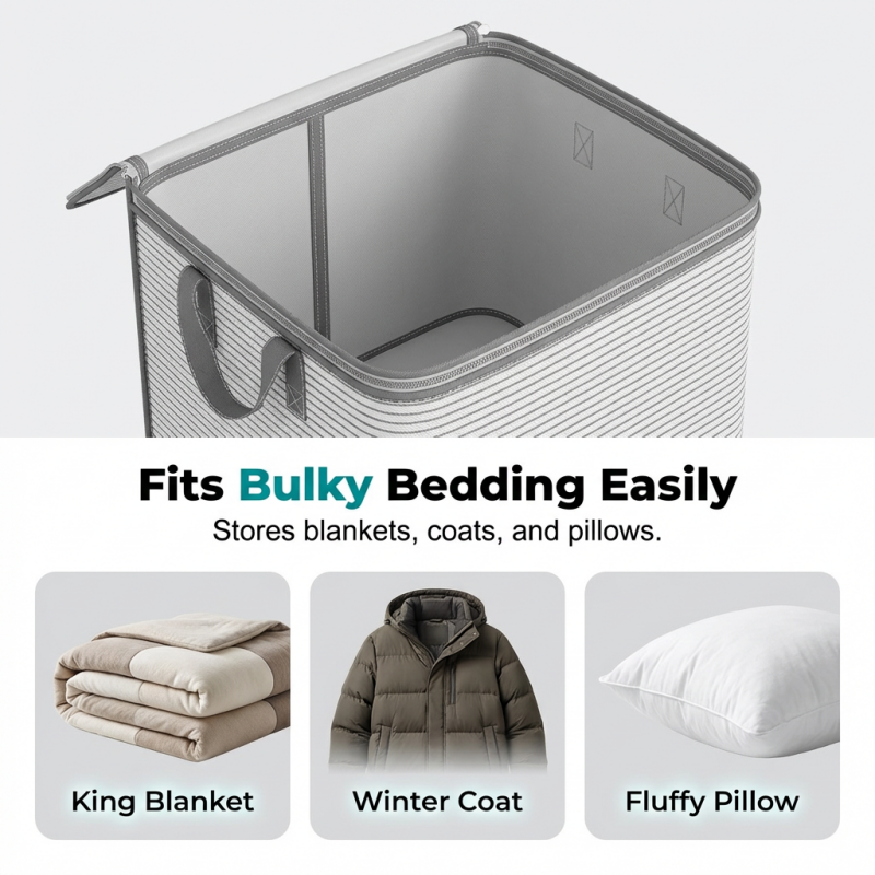 Large foldable storage bag with handles