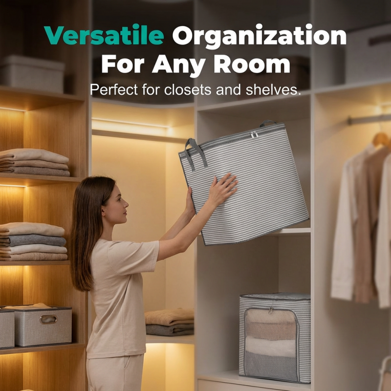 Large foldable storage bag with handles