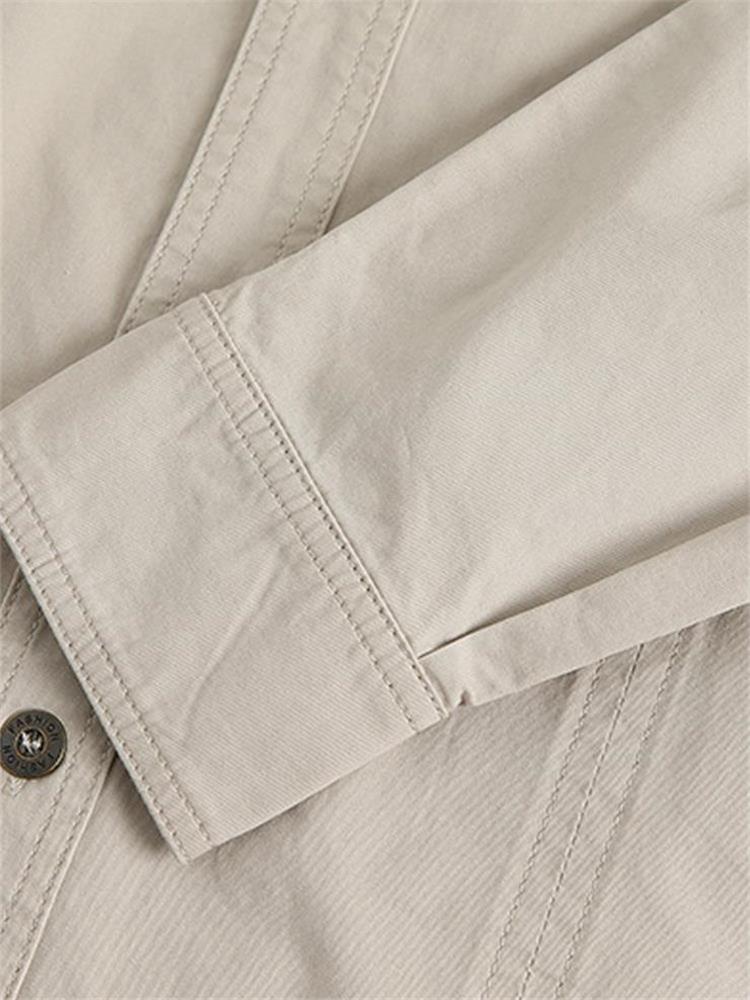 Nouveau style 2026 Chemise de travail en coton à manches longues pour homme
