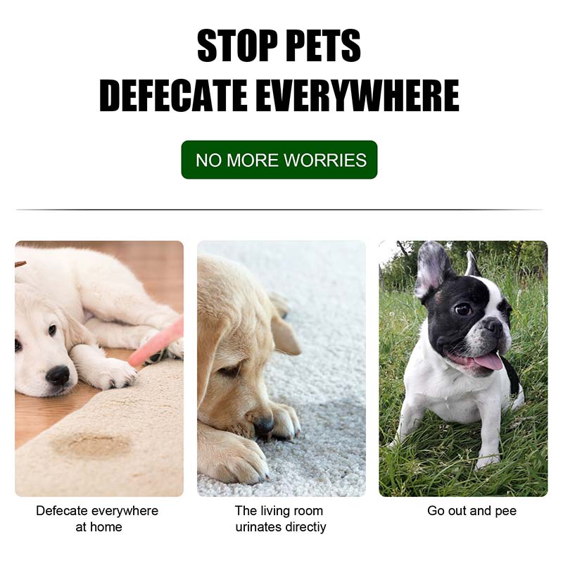 A spray that promotes defecation in pets