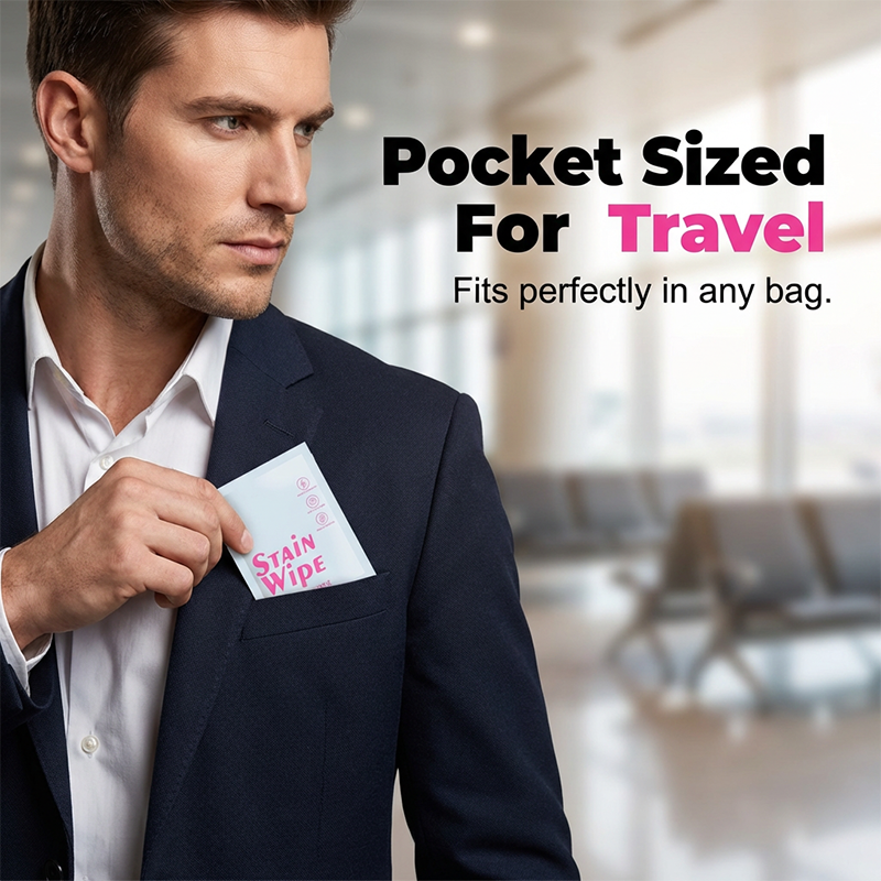 Lingettes détachantes nomades La tache ne fait pas le poids Zéro eau, zéro stress des vêtements impeccables où que vous soyez.